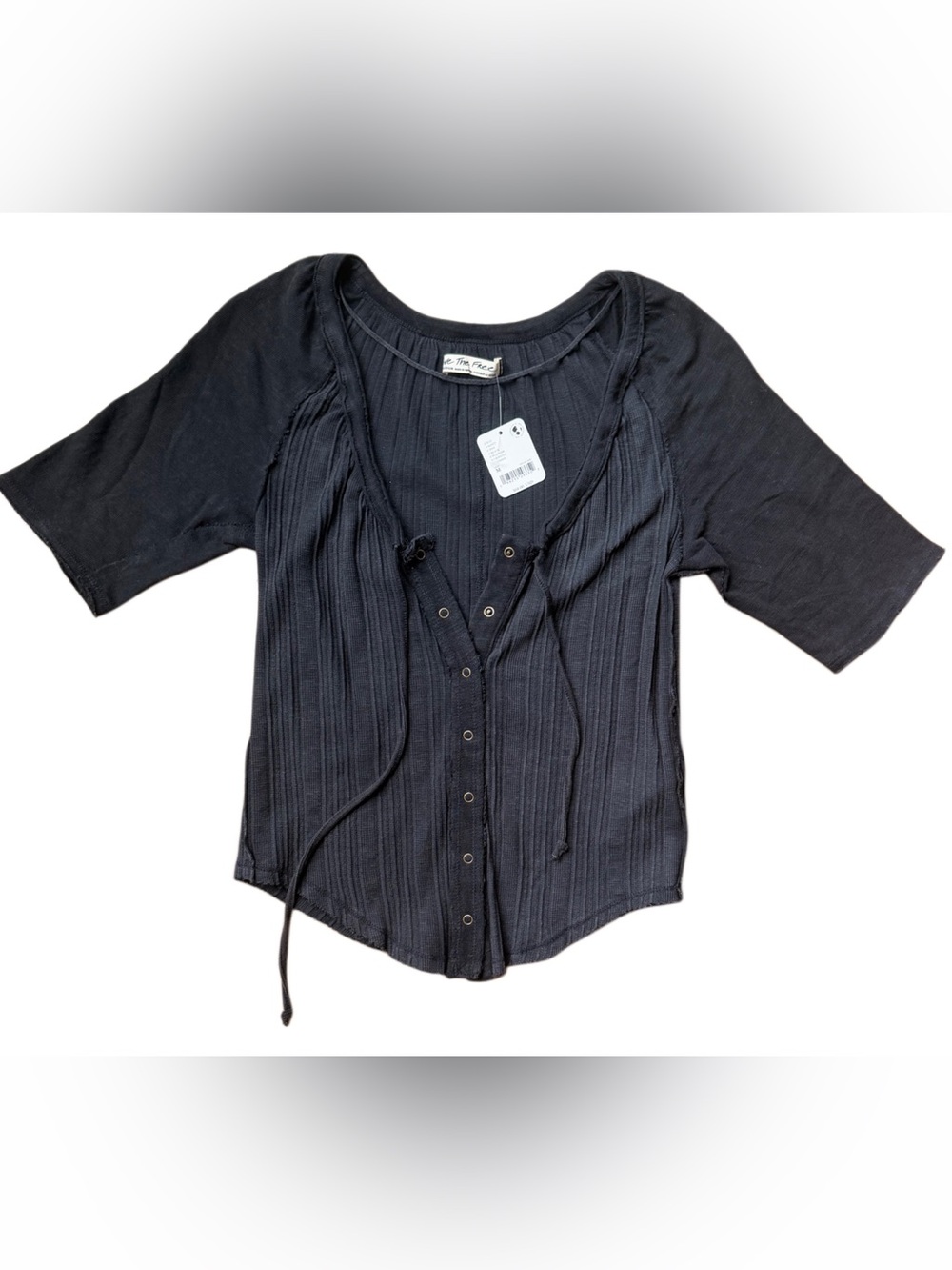 NWT Free People We The Free Daisy Tee in Black - Size M - Picture 5 of 6